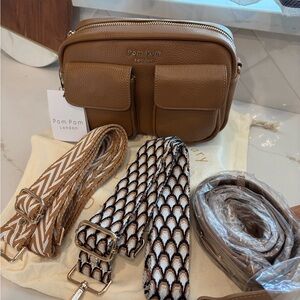 Pom Pom pompom maple London Chiswick crossbody bag purse bundle NWT
